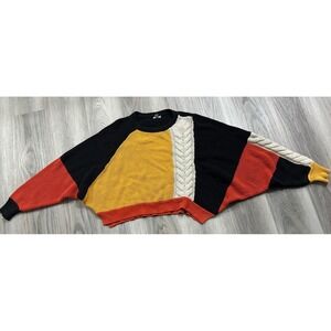 Ecote Urban Outfitters Colorblock Batwing Sweater Medium oversized flaw black
